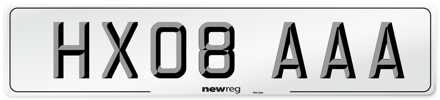 HX08 AAA Number Plate from New Reg